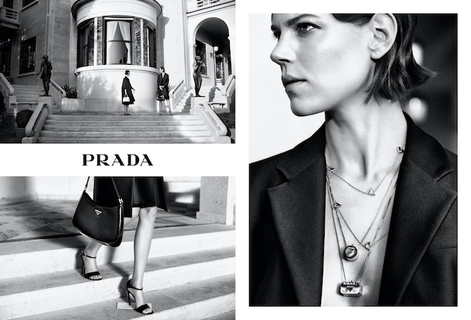 Prada-clad Final Fantasy characters appearing in fashion magazine